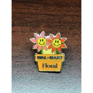 Walmart Smiley Mascot Flowers Floral Department‎ Lapel Hat Pin